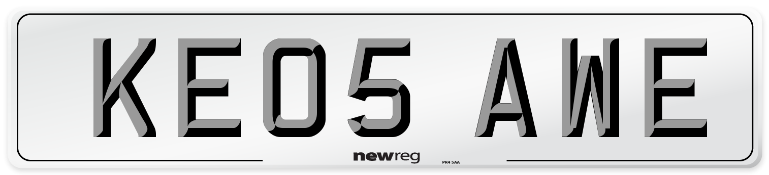 KE05 AWE Number Plate from New Reg